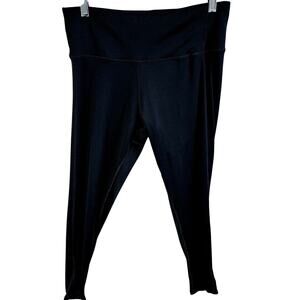 Reebok Women's Size L Speedwick Athletic Leggings Solid Black Workout Gym Sporty